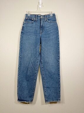 Madewell Balloon Jeans Straight-Leg Wide Pants Blue Denim Wash Cotton Women 26T